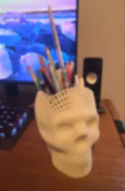 Minimalist 3D Printed Skull Pen Holder