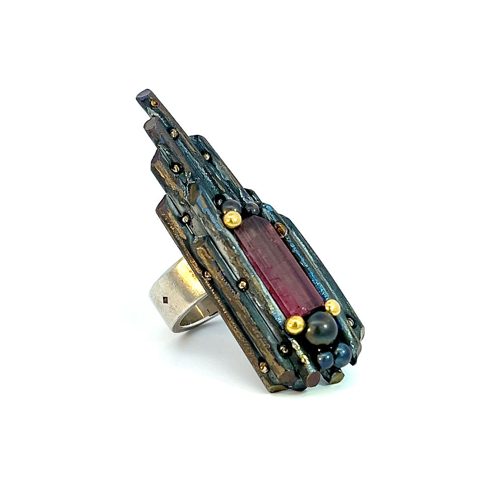 Miniature : Bague Fuseau Cristal Rose