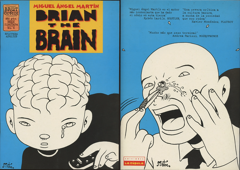 Thumbnail: BRIAN The BRAIN: Miguel Angel Martin - 4 Bizarre B&W Adult Comix