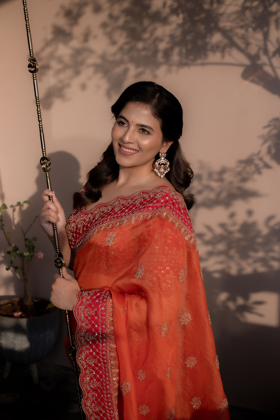 Thumbnail: Polki Half Moon Chandbaali Ruby- P0424
