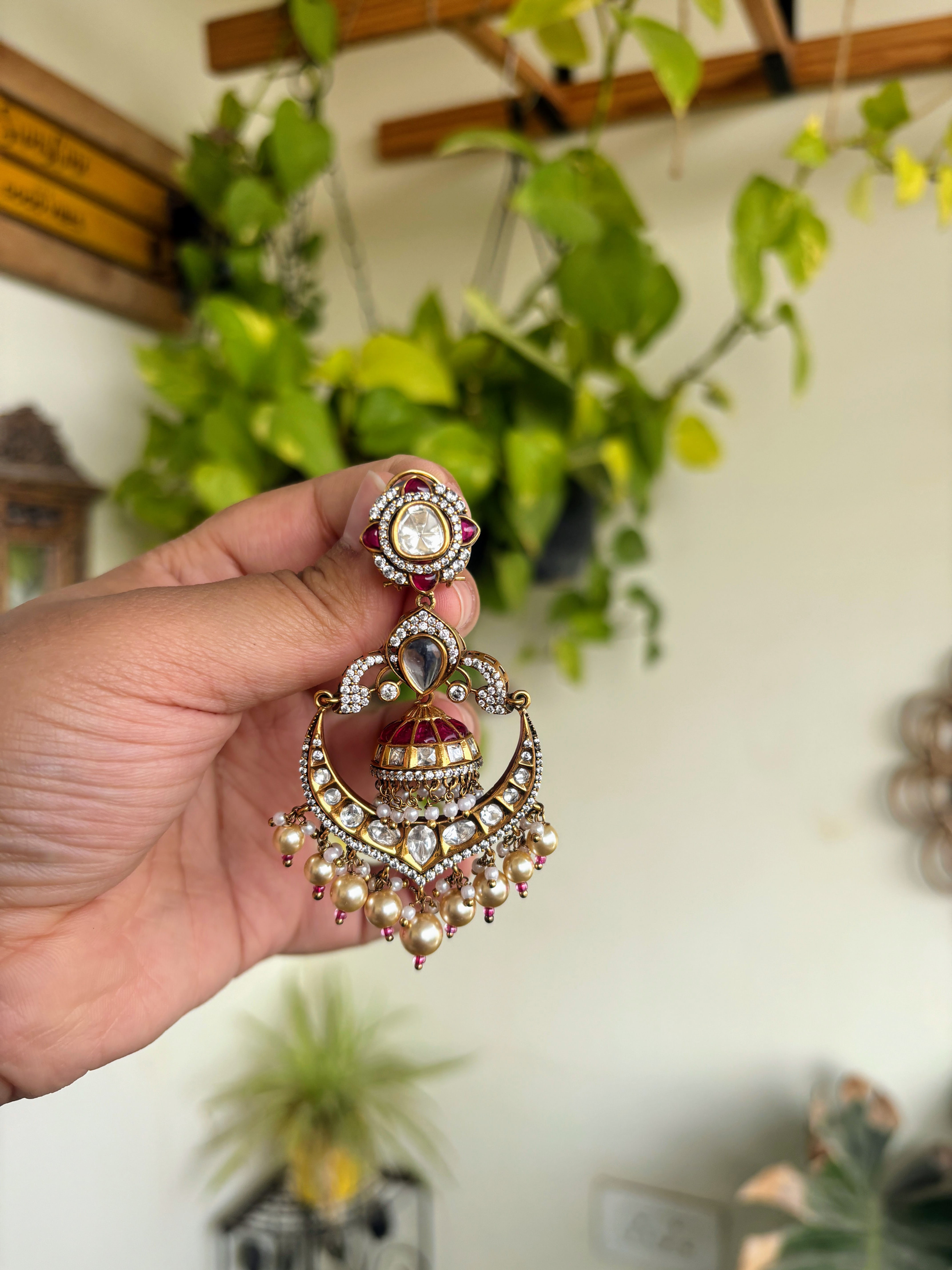 Moissanite Chandbaali Ruby - P0306
