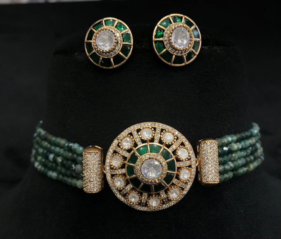 Thumbnail: Moissanite Jadau Choker Set - P061