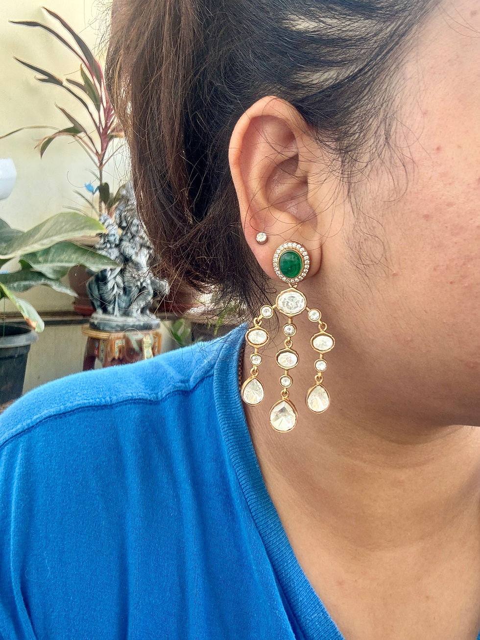 Thumbnail: Moissanite Polki Dangler - P0202