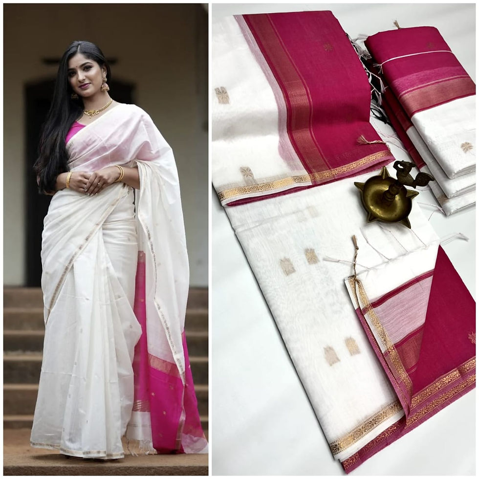Thumbnail: Maheswari Cotton Contrast Border - S059