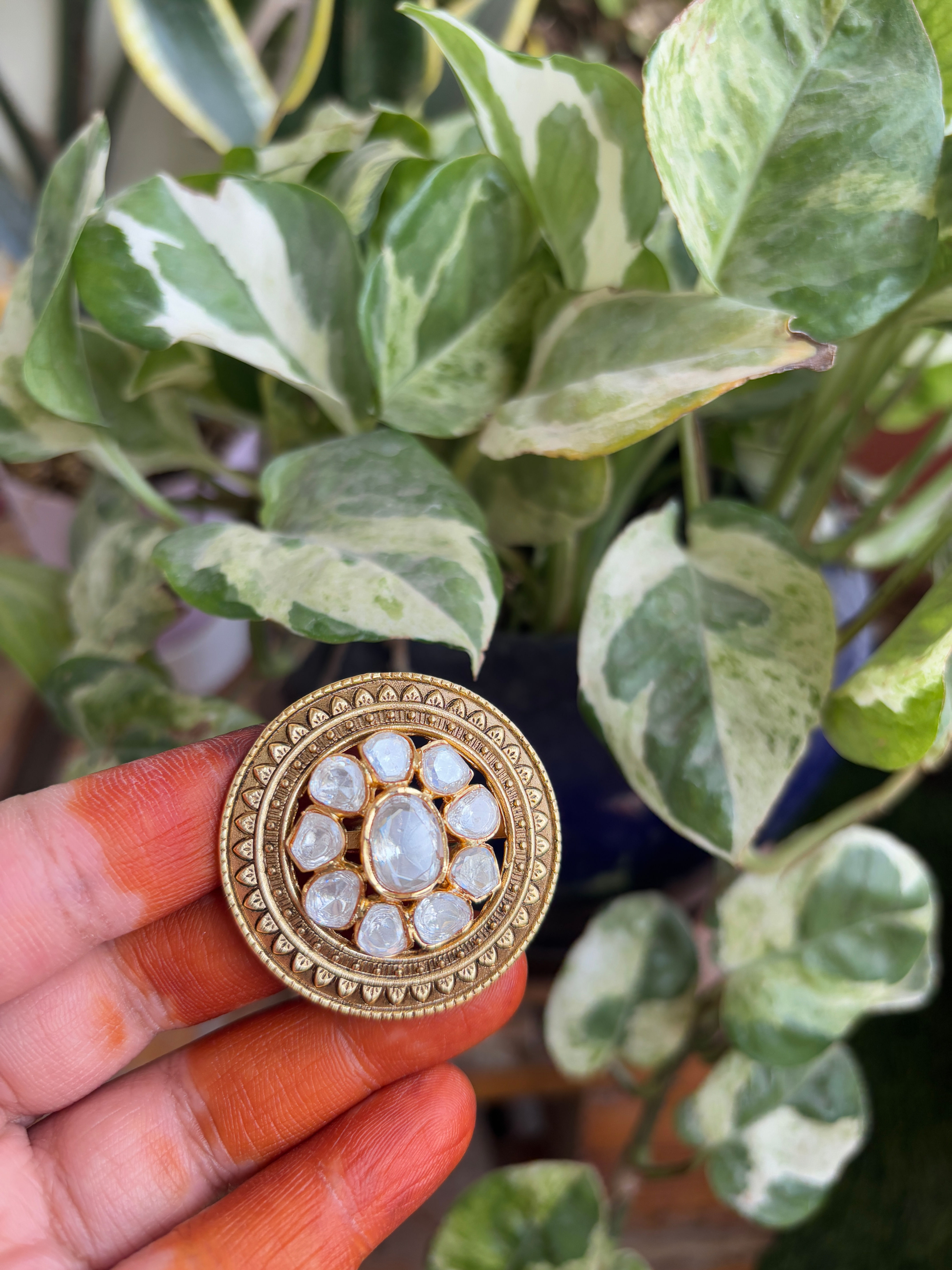 Oversized Polki Ring - P0330