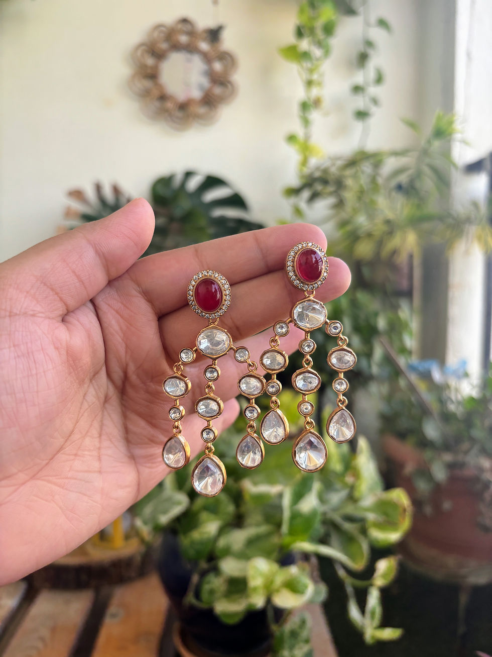 Thumbnail: Moissanite Polki Dangler - P0202