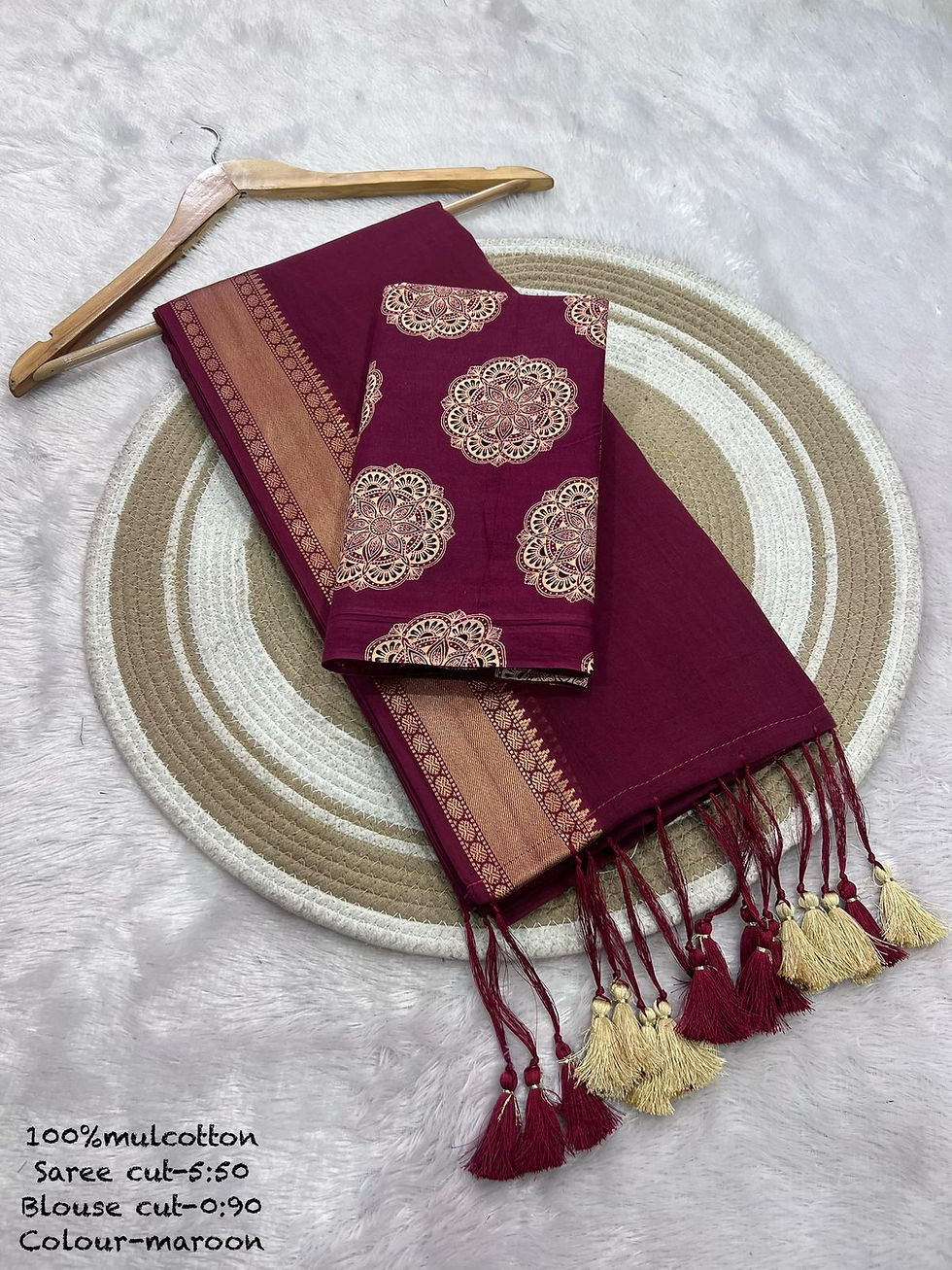 Thumbnail: Mul Cotton Saree - S057