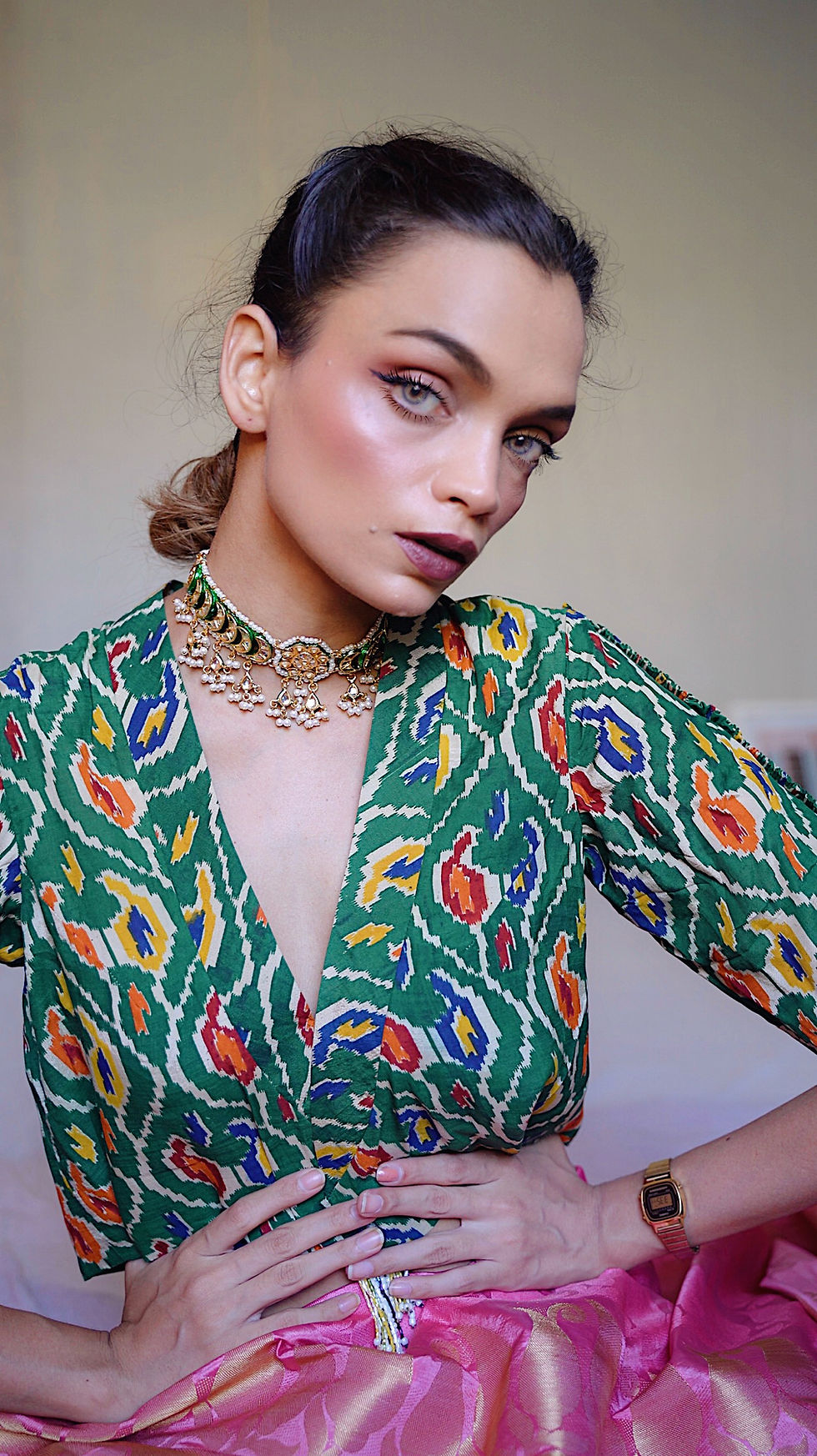 Thumbnail: Meenakari Choker Set - P0253
