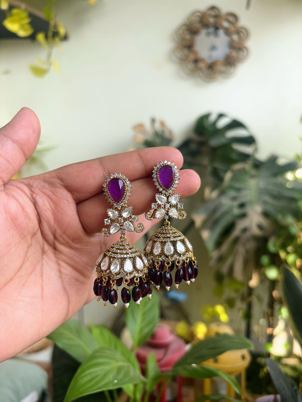 Thumbnail: Moissanite Jhumka Small - P0305