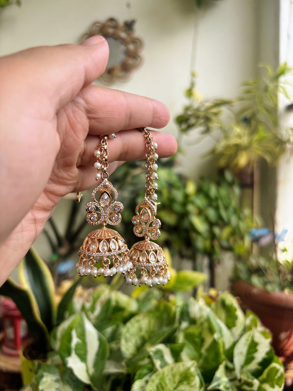 Thumbnail: Kundan Jhumka Set - P0264