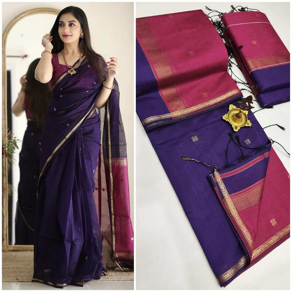 Thumbnail: Maheswari Cotton Contrast Border - S059