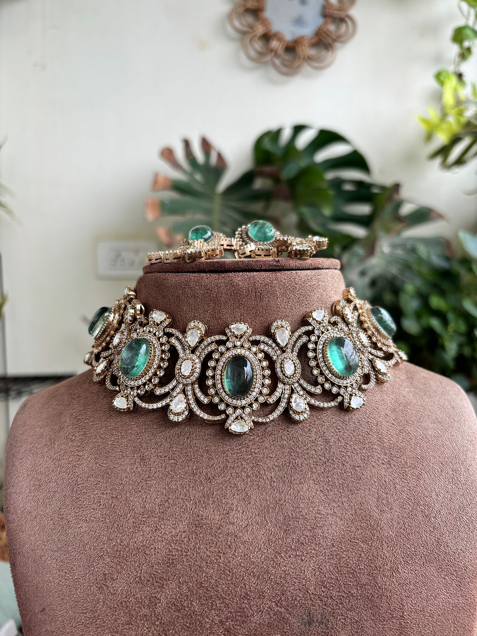 Thumbnail: Moissanite Doublet Choker Set - P0122