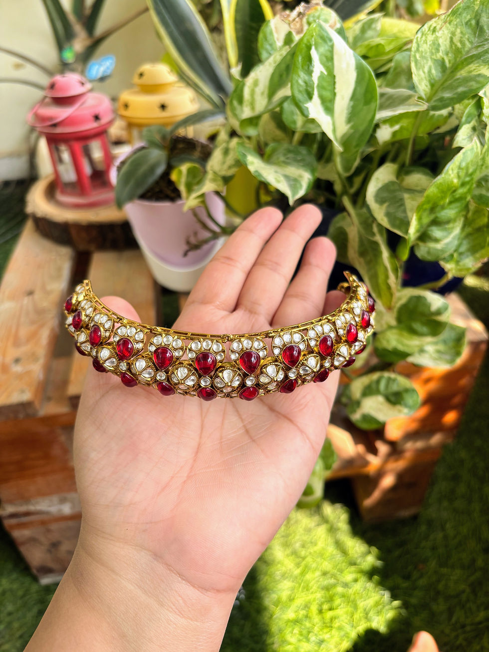 Thumbnail: Moissanite Ruby Choker Set - P0278
