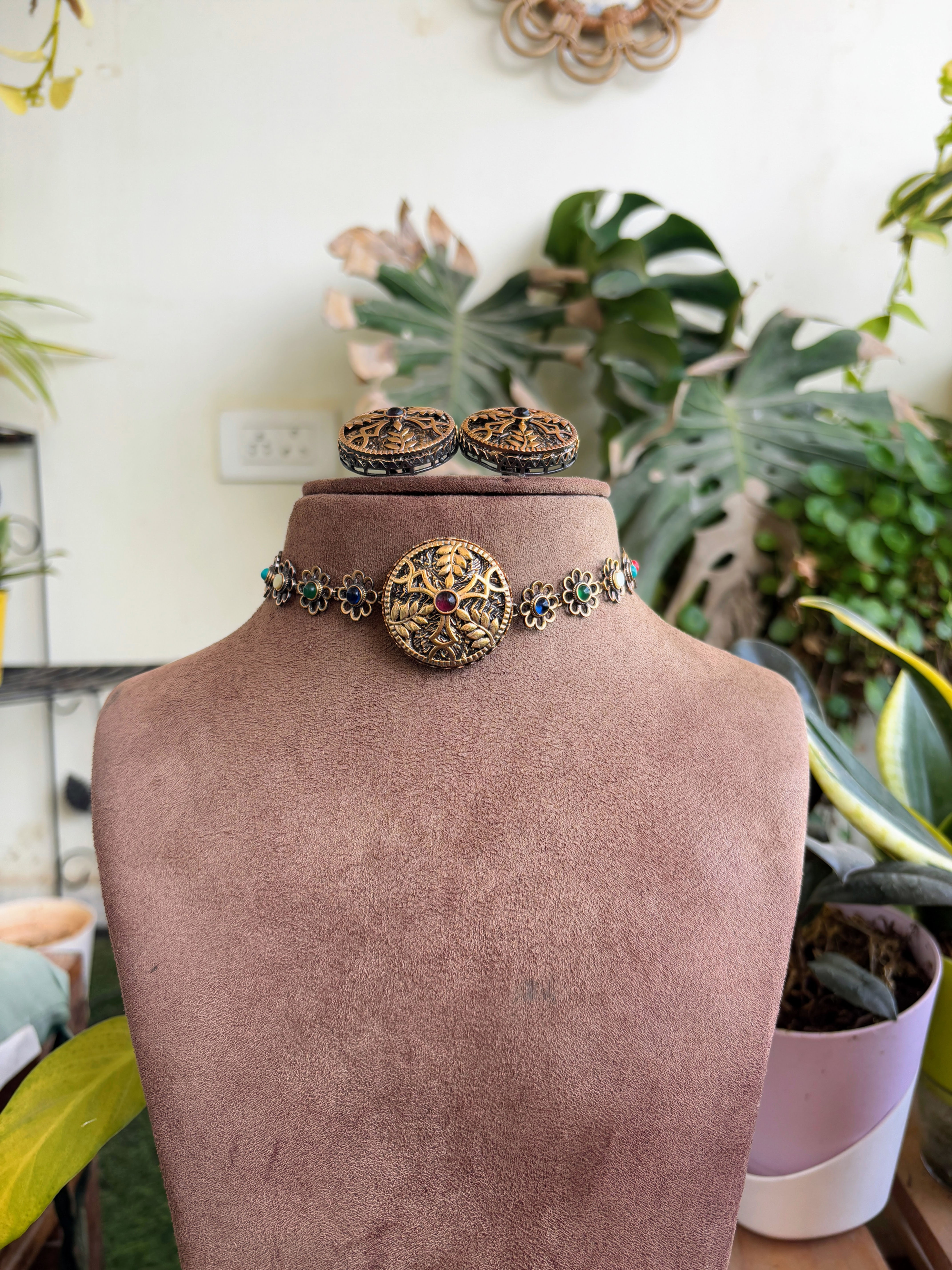 Navratan Rustic Choker Set - P0359