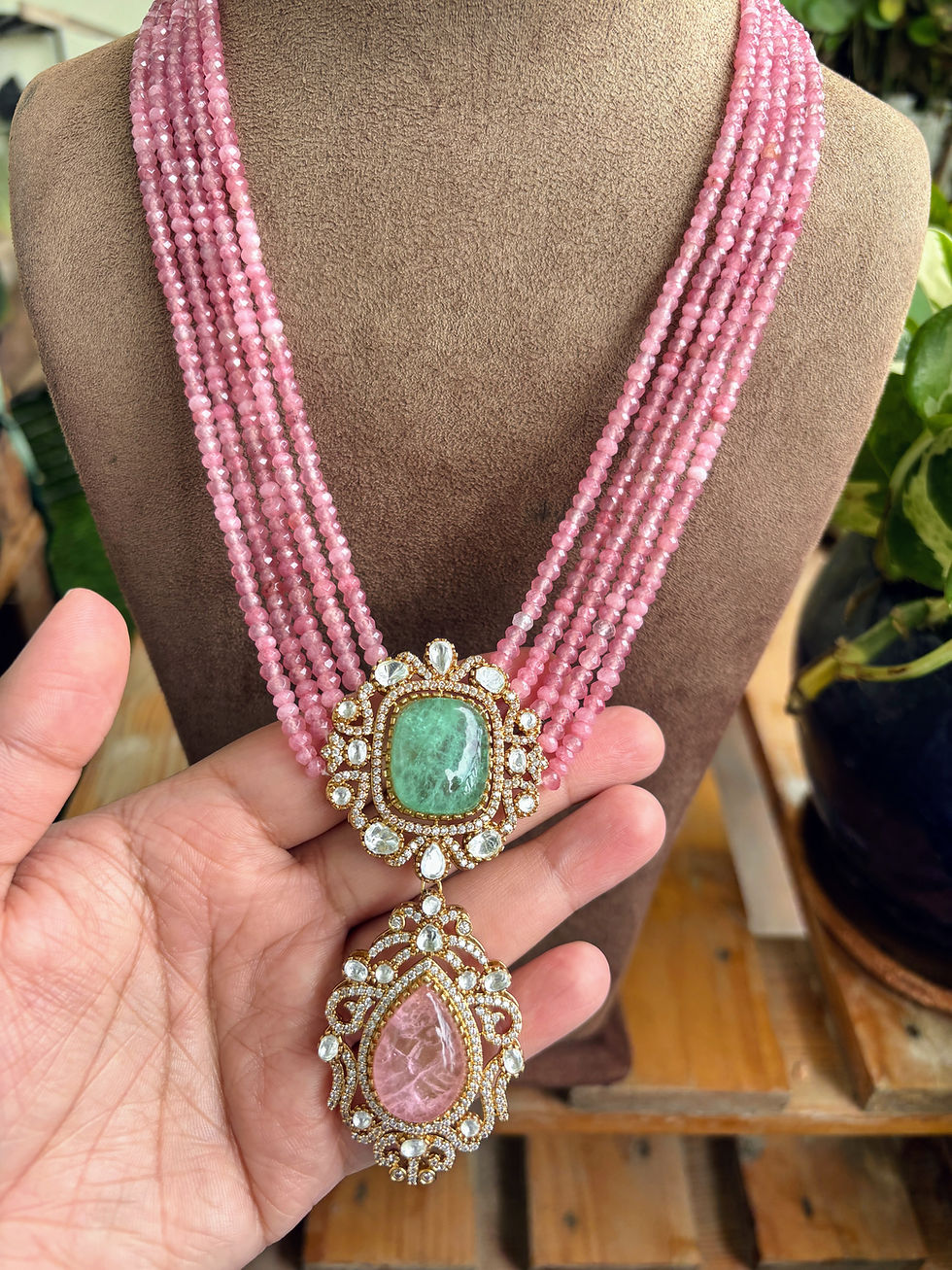 Thumbnail: Moissanite Long Neckset - P0210