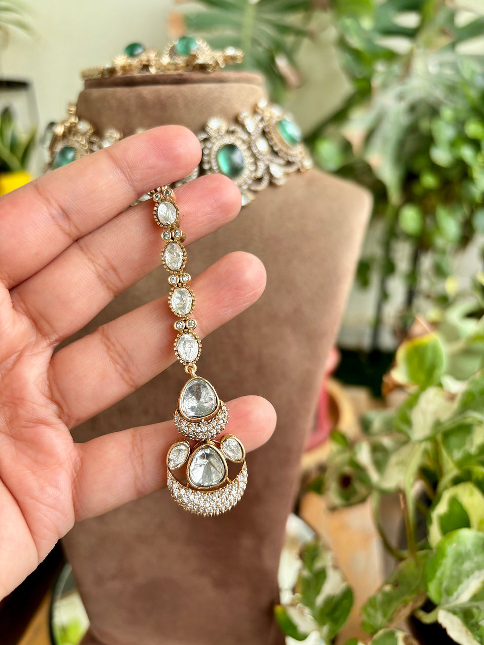 Thumbnail: Moissanite Doublet Choker Set - P0122