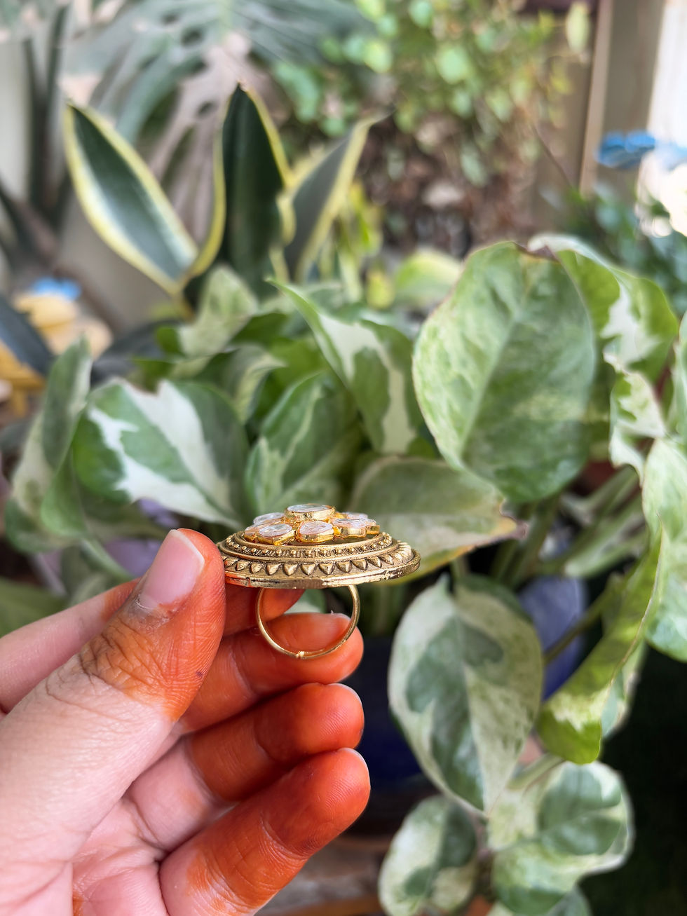 Thumbnail: Oversized Polki Ring - P0330