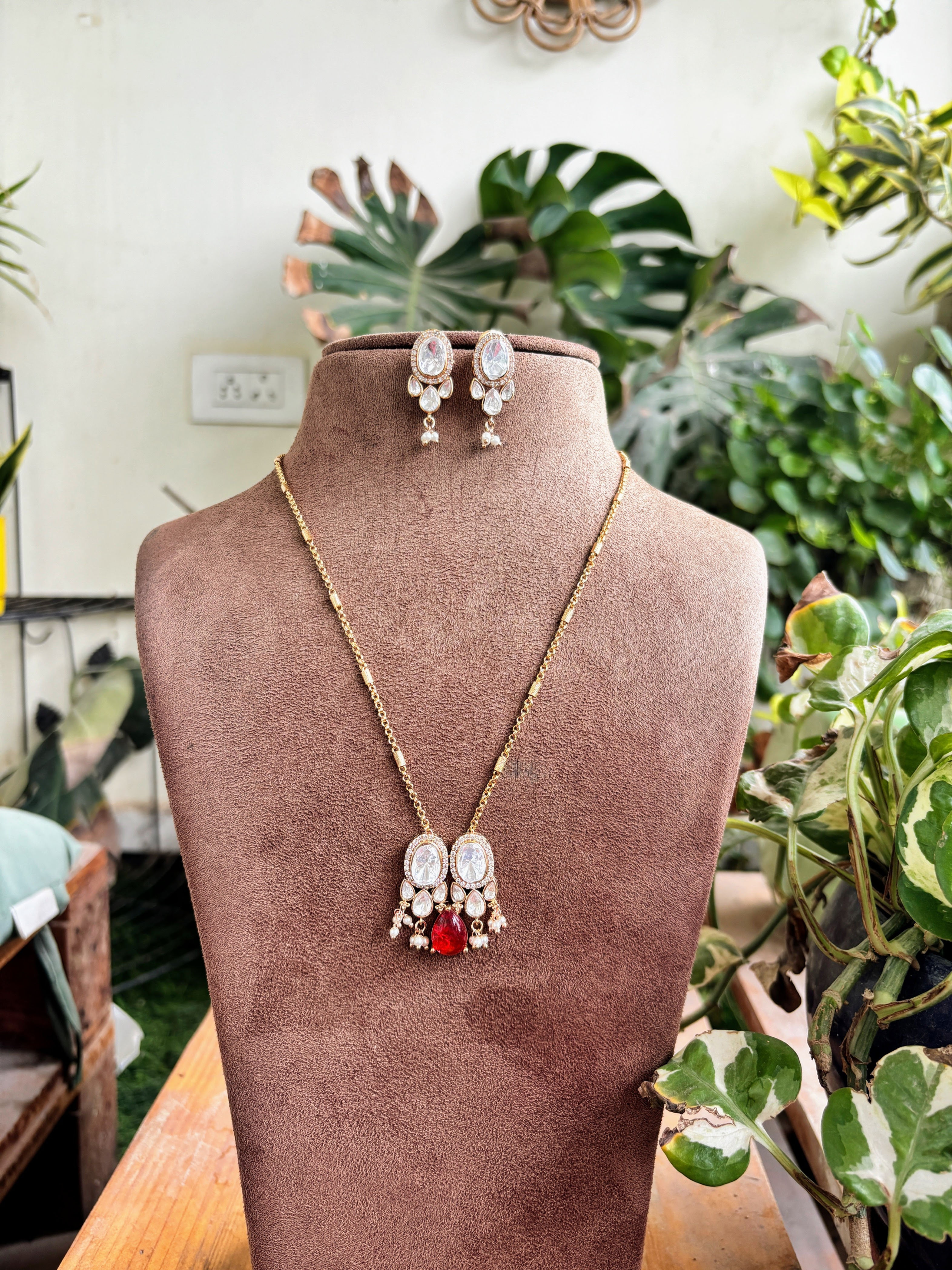 Polki Kundan Pendant Set - P0132