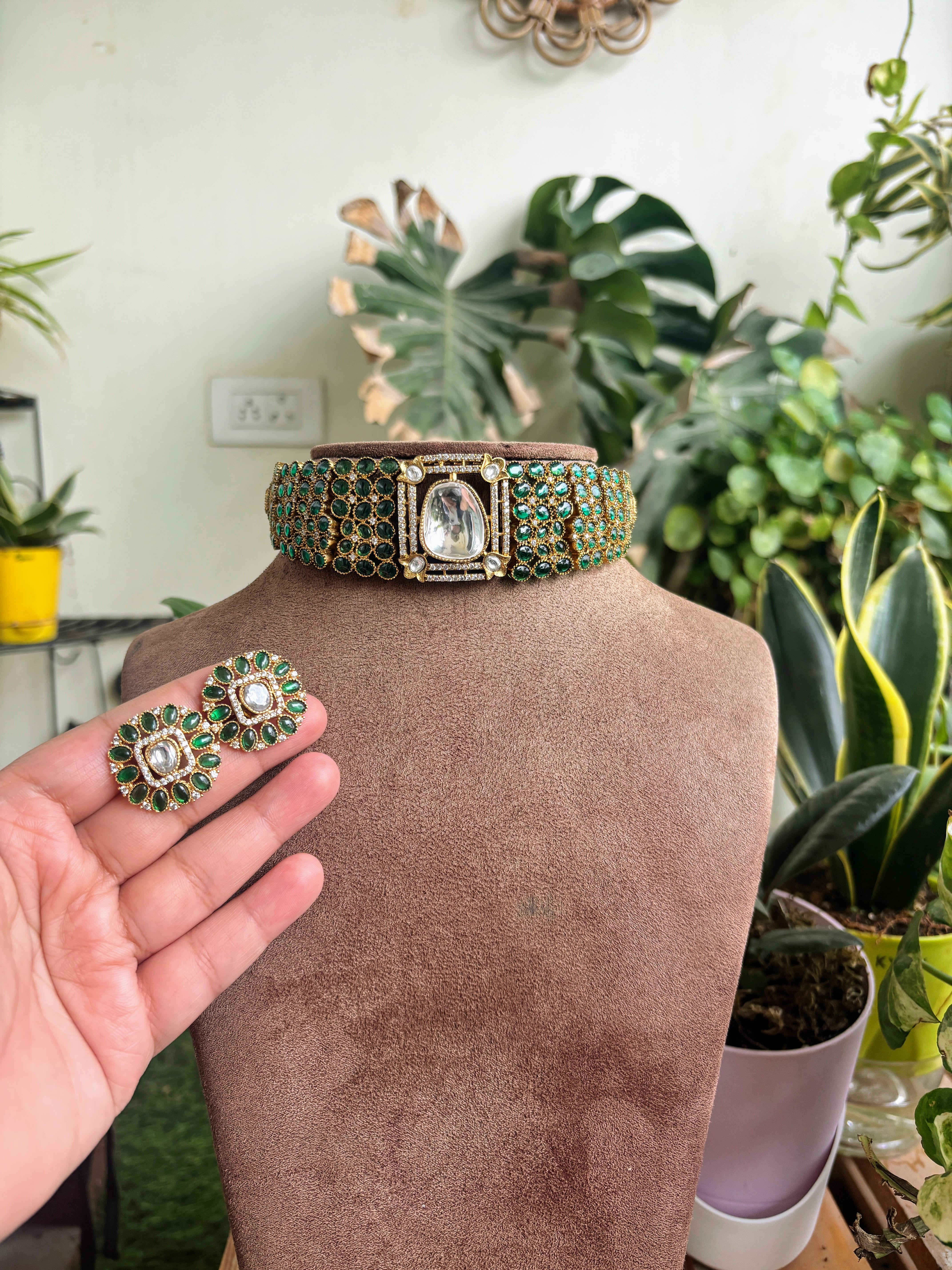 Polki Statement Emerald - P0315