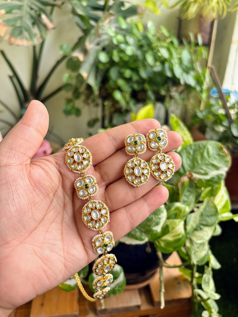 Thumbnail: Fine Polki Choker Set - P0217