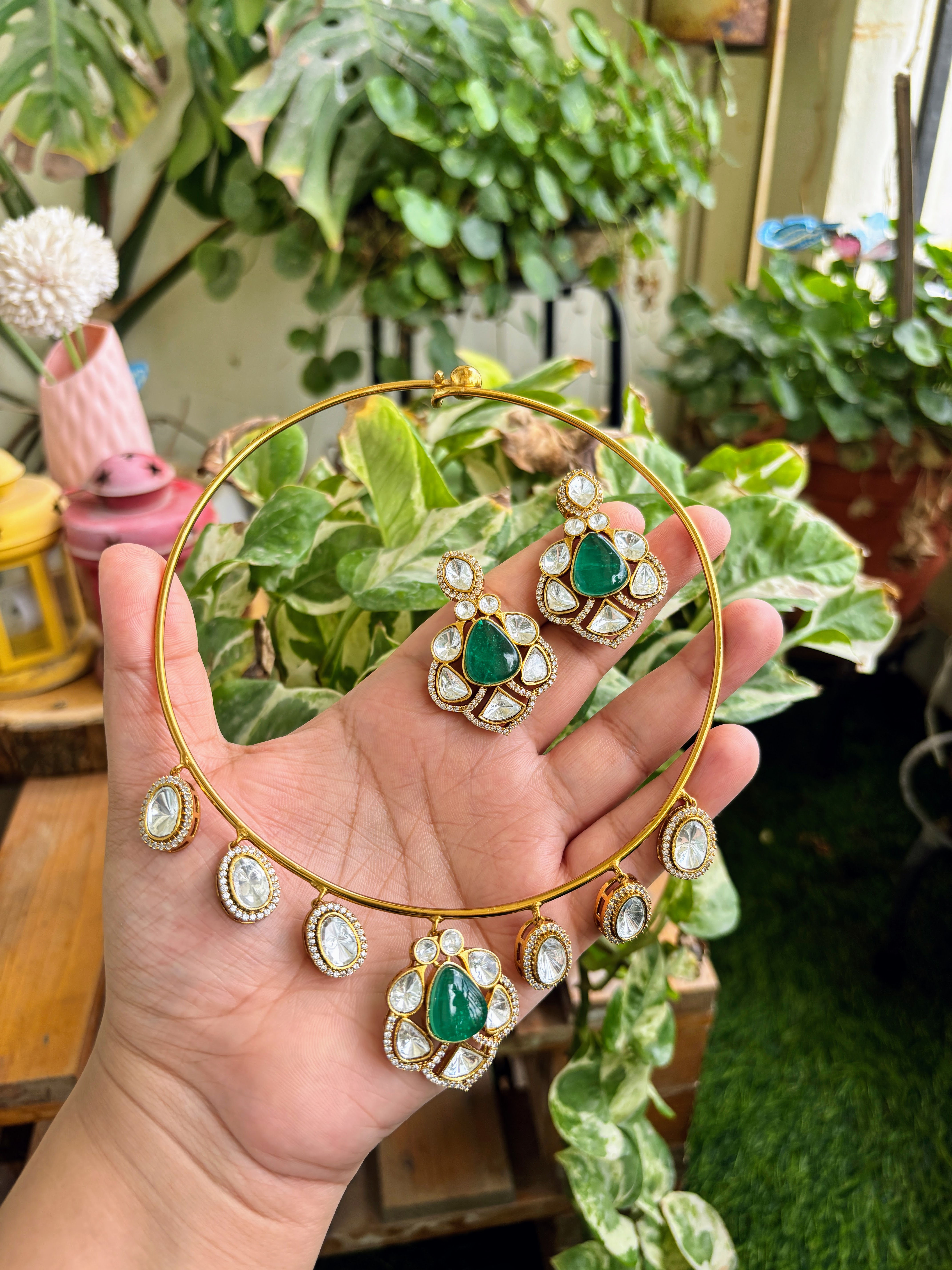 Moissanite kundan Hasli - P0221