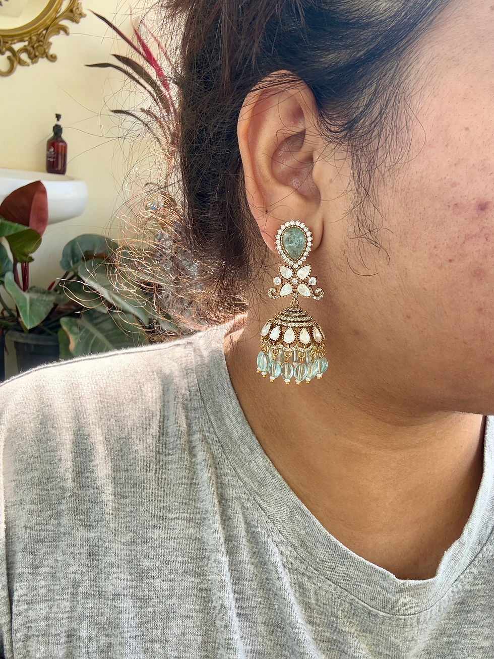 Thumbnail: Moissanite Jhumka Small - P0305