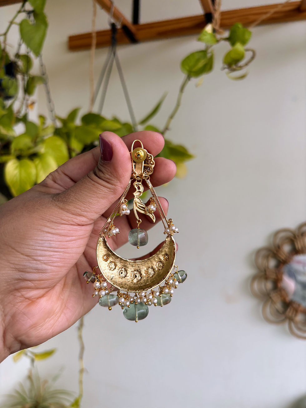 Thumbnail: Statement Earrings Mint - P0433