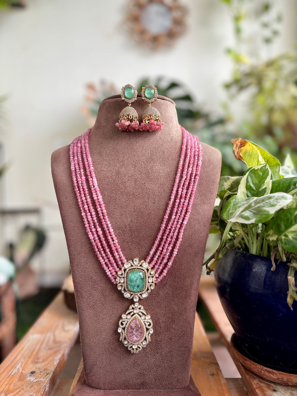 Thumbnail: Moissanite Long Neckset - P0210
