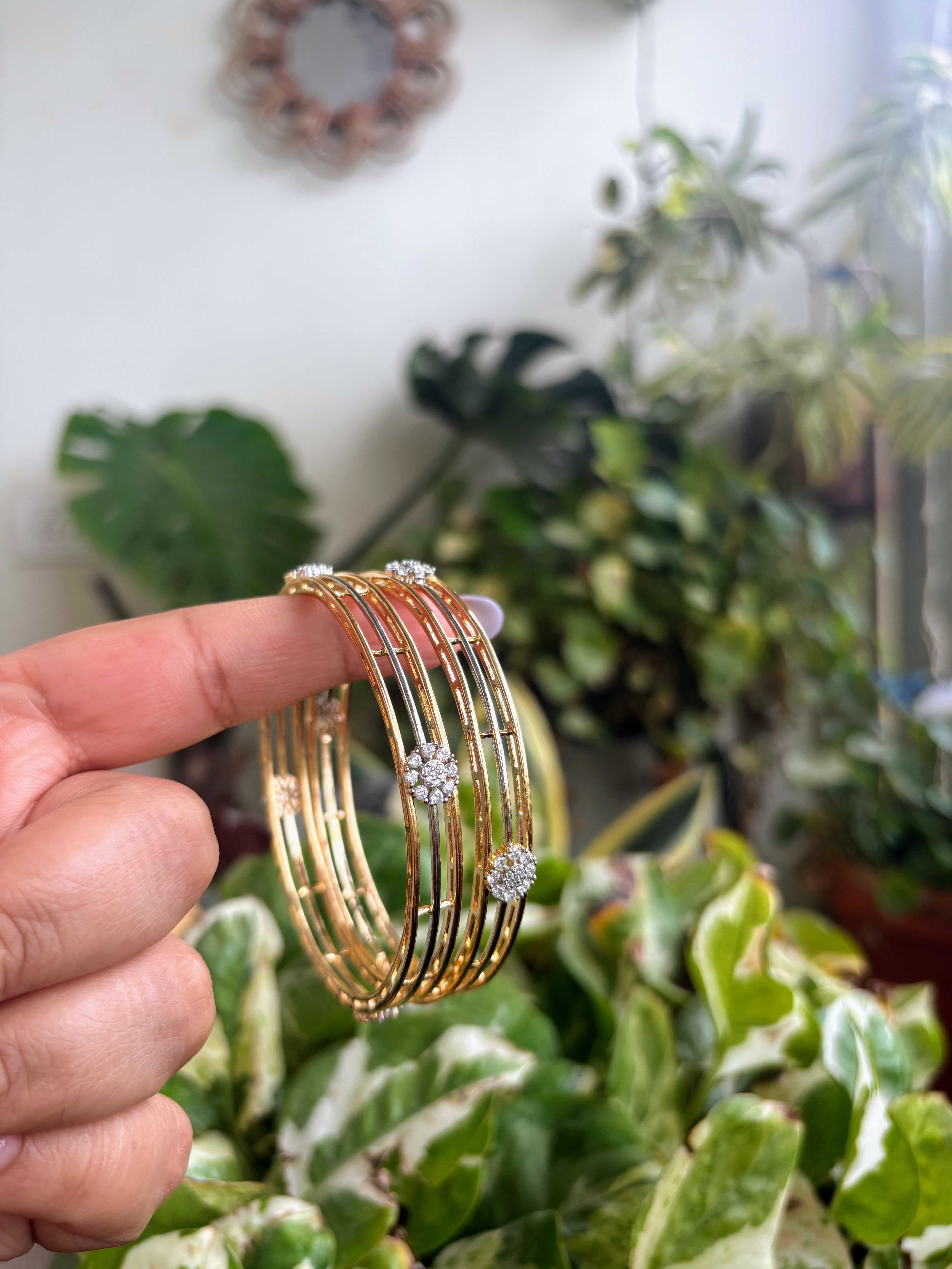 Diamond studded Bangles - P0568