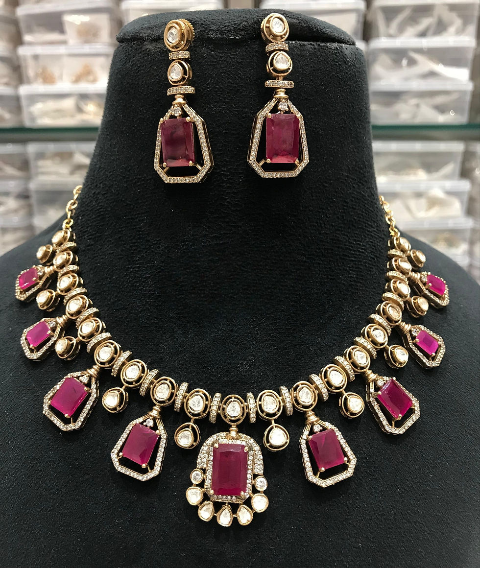 Thumbnail: Moissanite Leaf Neckset - P0161