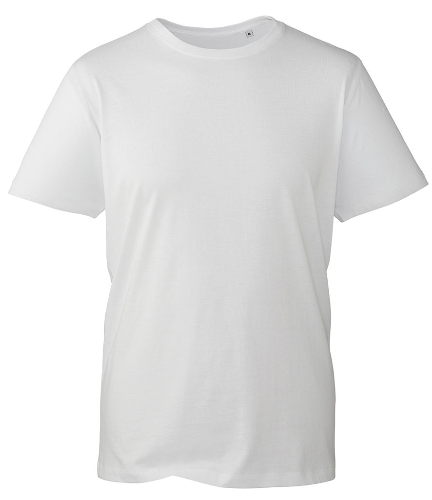 White AM10 Anthem Organic T-Shirt, comfortable, short sleeve, crew neck, simple design.