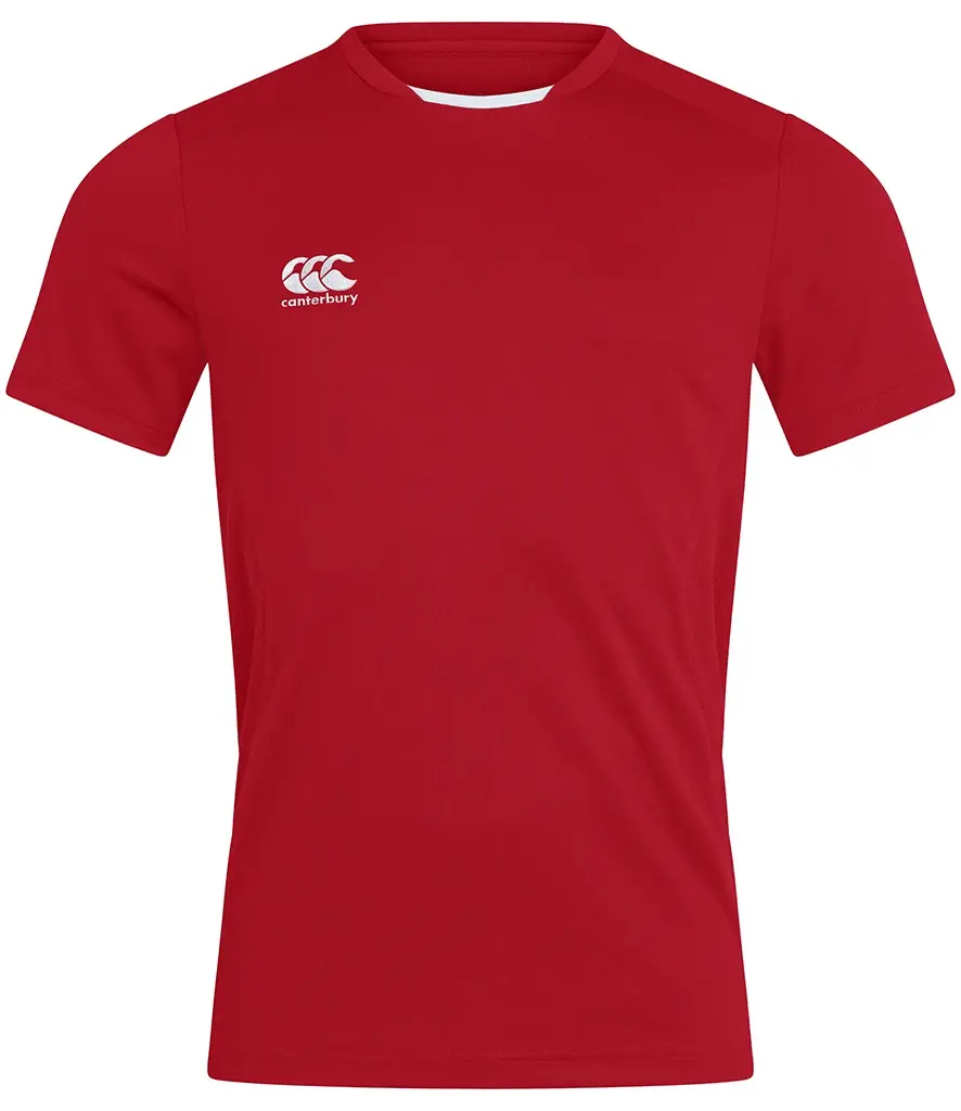 Red Canterbury shirt with the logo on a white background, The Workwear Hub