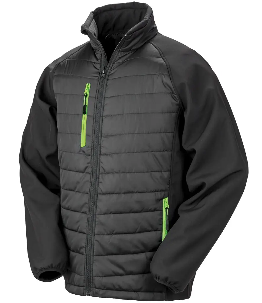 Black work jacket with green zippers, perfect for outdoor work The Workwear Hub