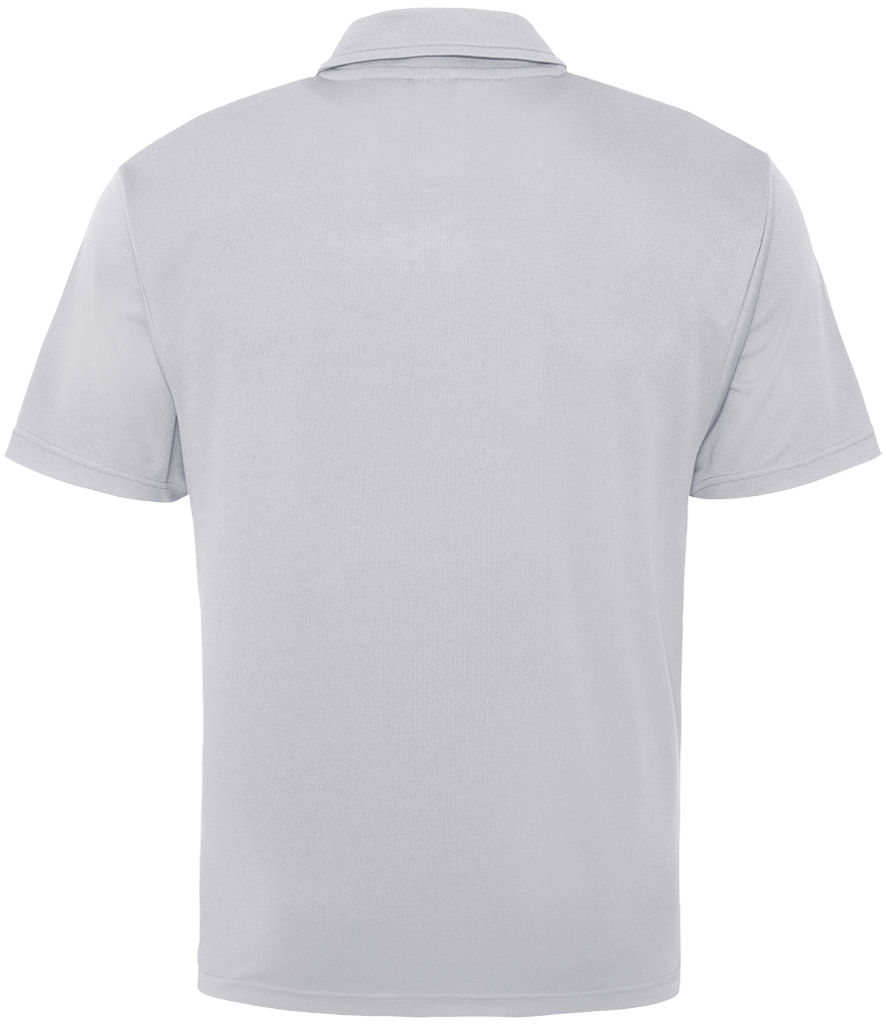 Light grey back view of JC040B AWDis Kids Cool Polo Shirt, comfortable, stylish workwear.