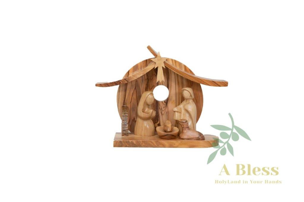 Hand Carved Olive Wood Nativity Scene