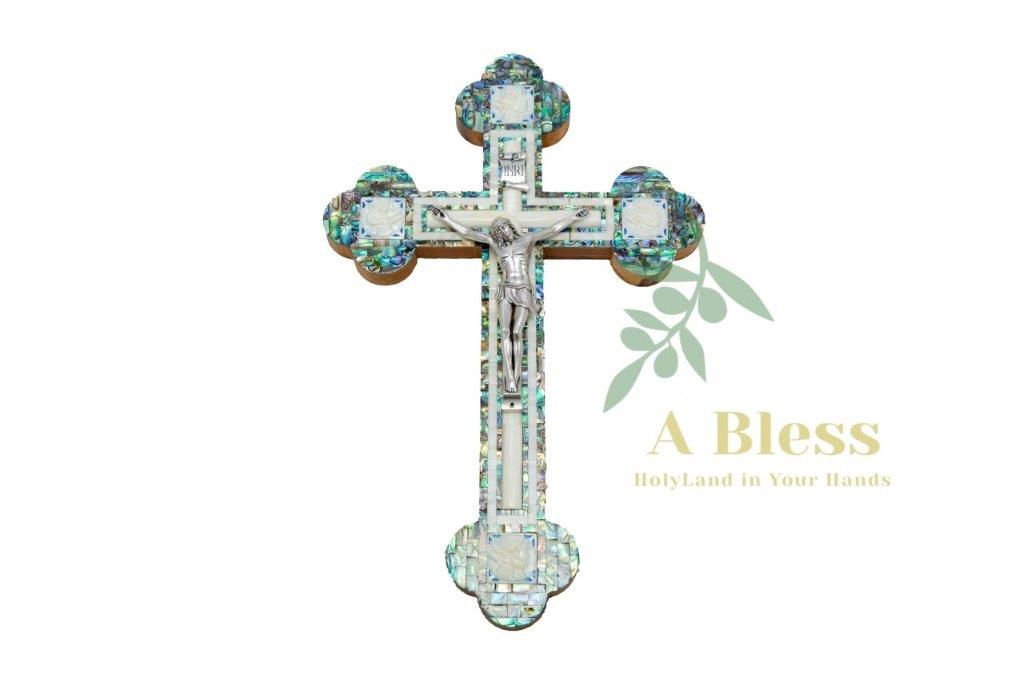 White Handmade Mother of Pearl Cross