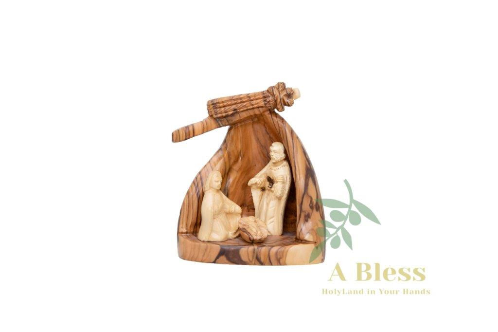 Hand Carved Olive Wood Nativity Scene