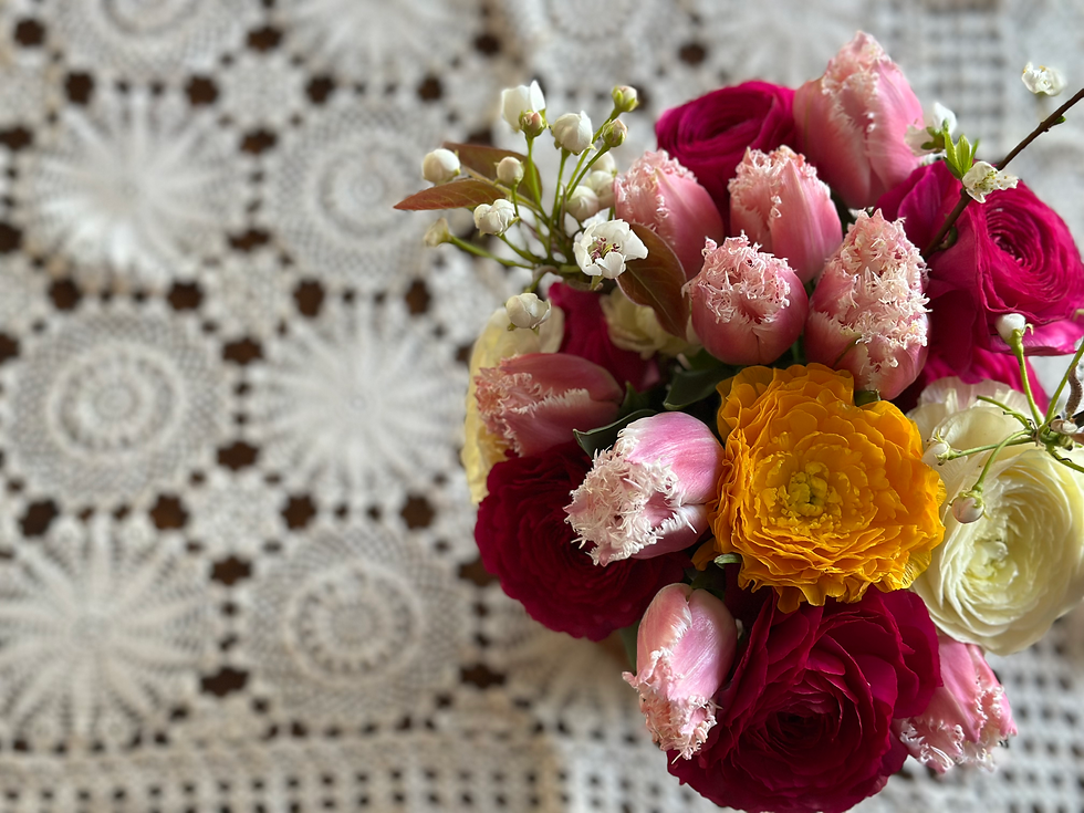 Mother's Day flowers by Blomma Flower Co in Lancaster County.  Add on a hand made vase for mom.