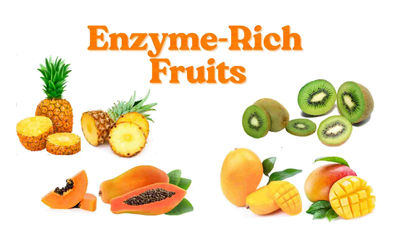 Eat Enzyme-Rich Fruits: Pineapple (bromelain), papaya (papain), mango, and kiwi naturally contain digestive enzymes.