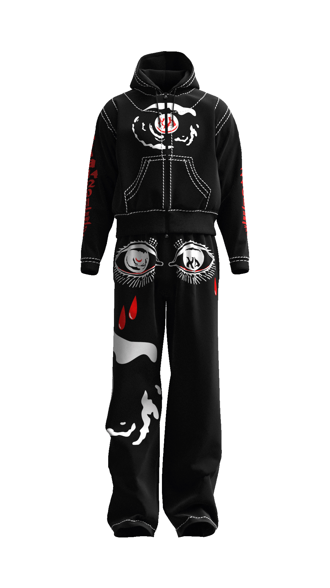 Black oculist sweat suit .gif