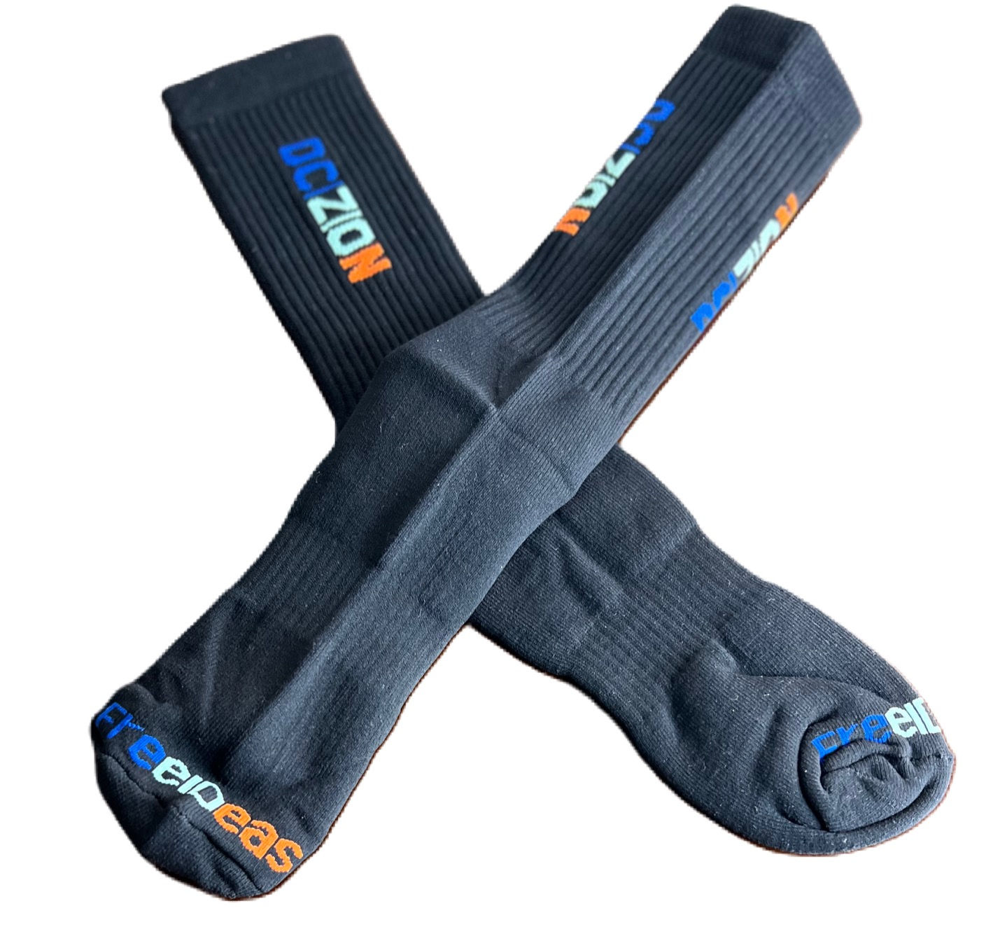 Black - DCizion Socks (Multi-colored logo)