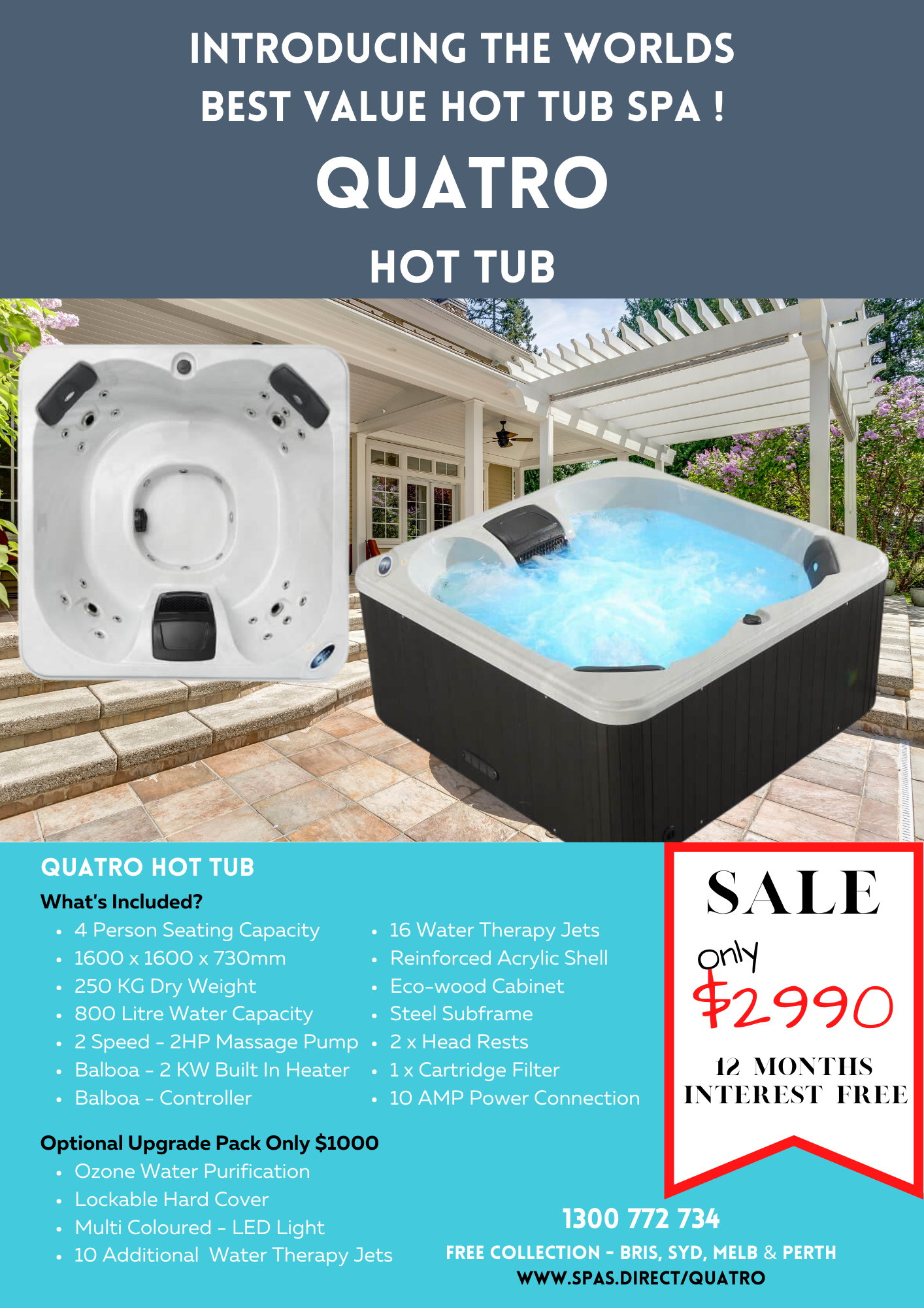 Worlds Best Value Spa Quatro Hot Tub