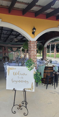 welcome sign at La Hacienda Venue, Pass Christian, MS