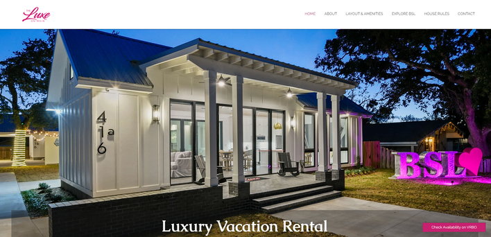 Website for Luxury Vacation Rental in Bay St Louis, The Luxe on Main