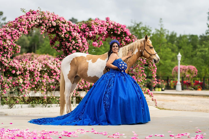 girl celebrating her quinceanera with horse at La Hacienda Venue — event venue in Pass Christian Mississippi
