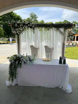 Bride and groom table decorated, La Hacienda Venue
