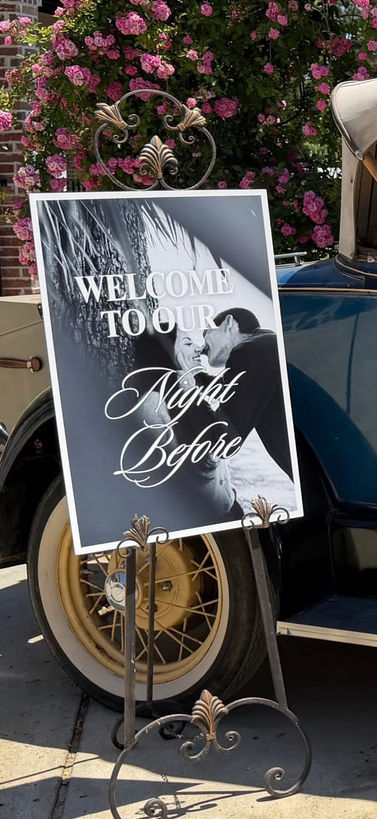 wedding rehearsal welcome sign