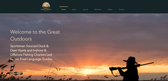 Sportsman sourced Logo and website for hunting lodge and fishing charters in Liddieville, LA and Bay St Louis, MS
