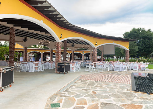 Quinceañera reception setup in El Ruedo Pavilion at La Hacienda Venue