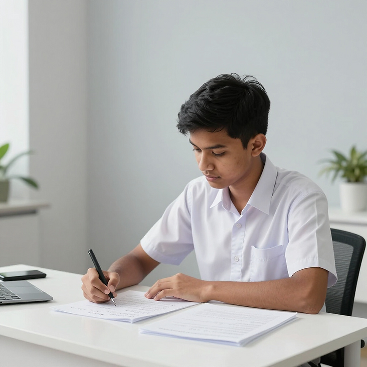 Secondary student learning Physics in an SG Physics, Chemistry and Math classroom in Singapore